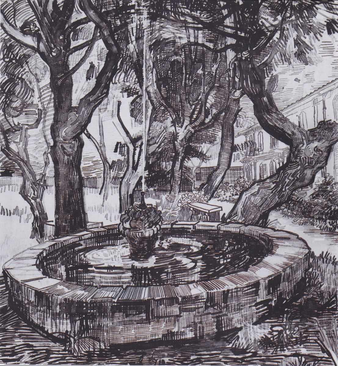 Fountain in the garden of the hospital of Saint-Paul Oil Painting by Vincent Van Gogh