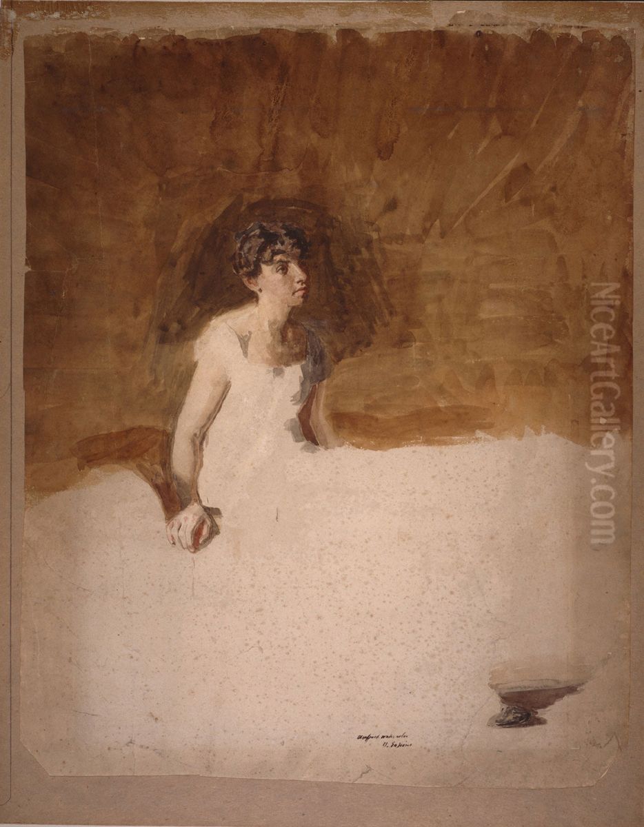 In the Studio Oil Painting by Thomas Cowperthwait Eakins
