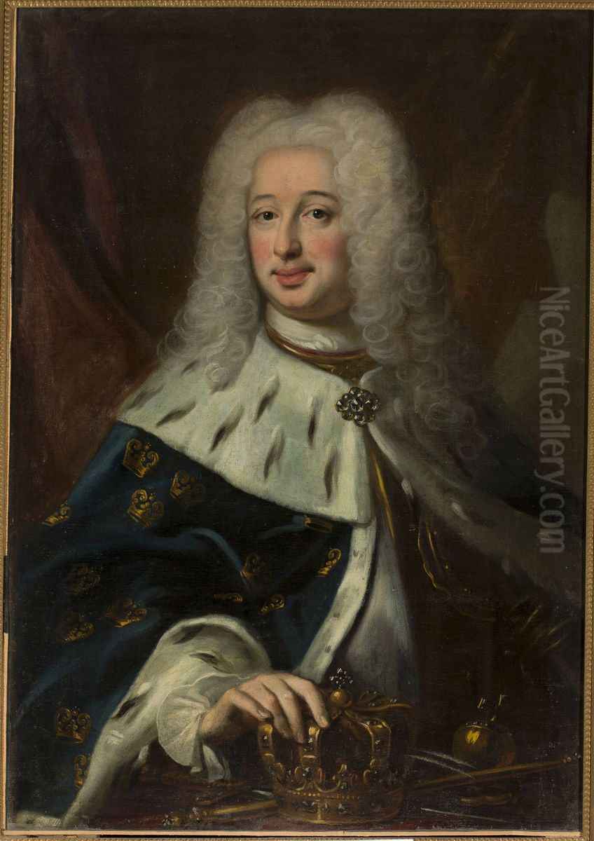 Portrait of Frederick I of Sweden. Oil Painting by Georg Engelhard Schroder