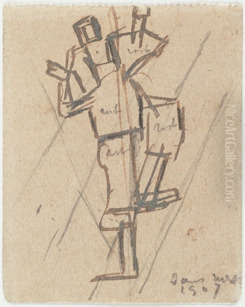 Study for Rhythm of a Russian Dance Oil Painting by Theo van Doesburg
