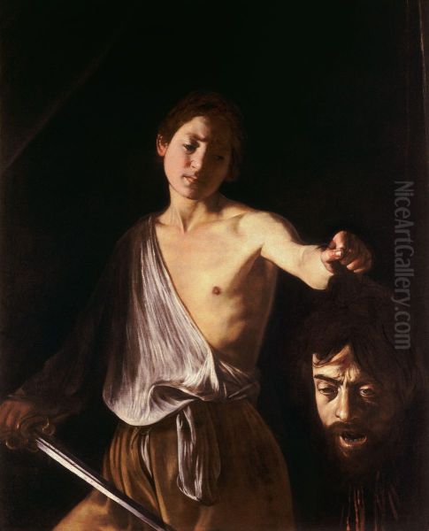 David mit dem Haupte Goliaths Oil Painting by Caravaggio