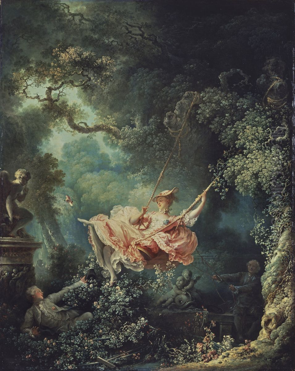 The Happy Accidents of the Swing Oil Painting by Jean-Honore Fragonard