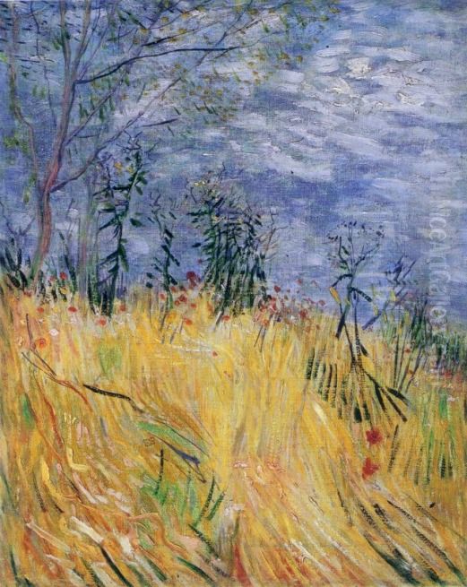 Edge of a wheat field with poppies Oil Painting by Vincent Van Gogh