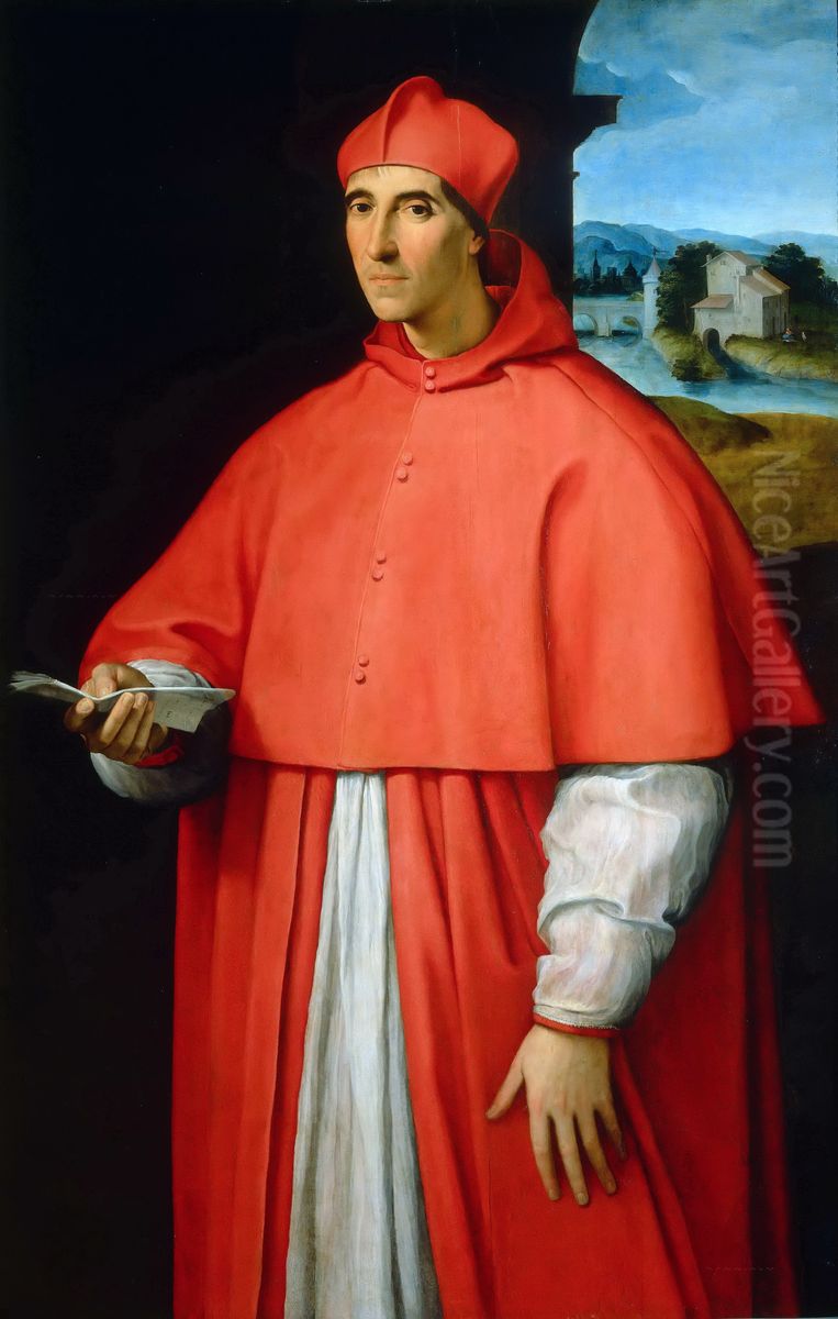 Portrait of Cardinal Alessandro Farnese Oil Painting by Raphael