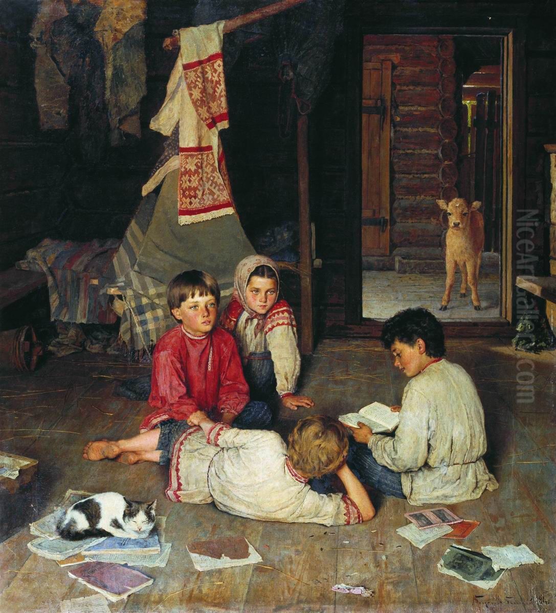 New fairy tale Oil Painting by Nikolay Bogdanov-Belsky