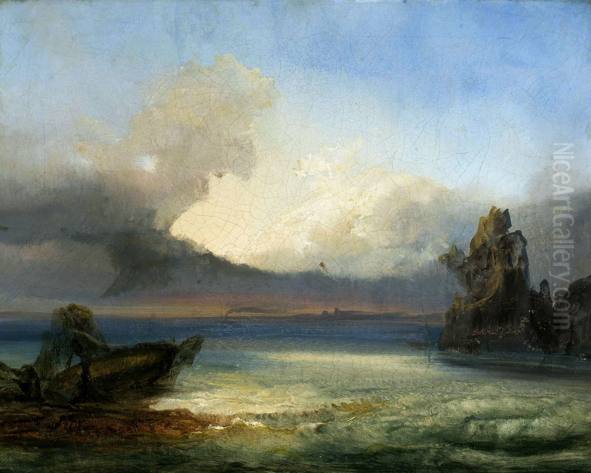 Marine landscape. Oil Painting by James Baker Pyne