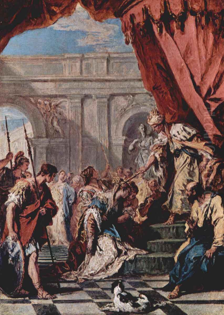Esther vor dem persischen Konig Ahasver Oil Painting by Sebastiano Ricci