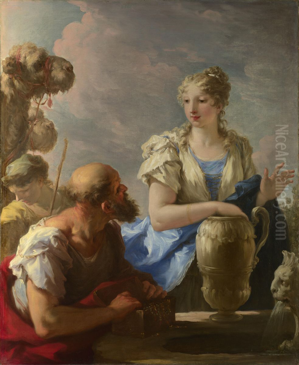 Rebecca at the Well Oil Painting by Giovanni Antonio Pellegrini