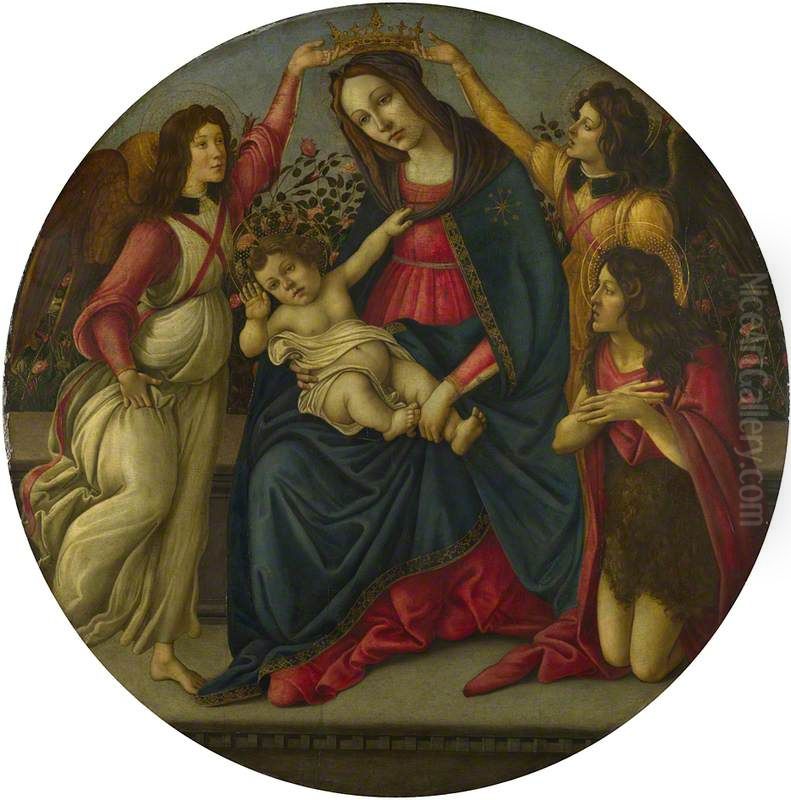 The Virgin and Child with Saint John and Two Angels Oil Painting by Sandro Botticelli