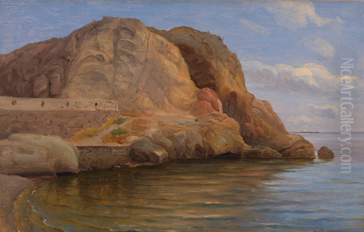 Coast scene, possibly Capri Oil Painting by Thomas Fearnley