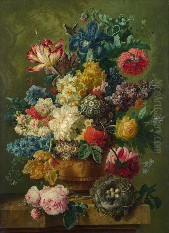 Flowers in a Vase Oil Painting by Paul Theodor van Brussel
