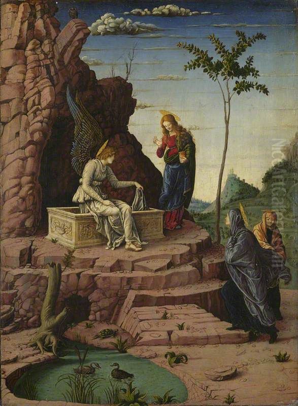 The Maries at the Sepulchre Oil Painting by Andrea Mantegna