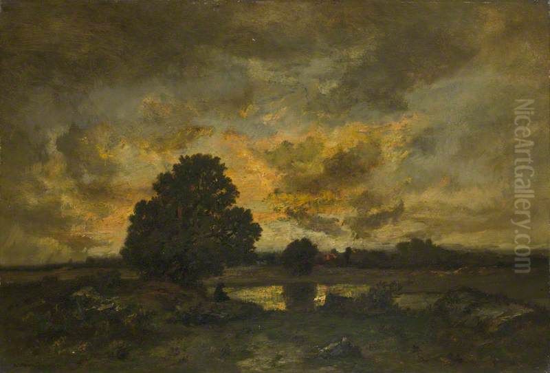 Common with Stormy Sunset Oil Painting by Narcisse Virgilio Diaz