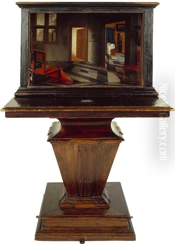 A Peepshow with Views of the Interior of a Dutch House Oil Painting by Samuel Van Hoogstraten