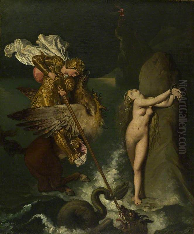 Angelica saved by Ruggiero Oil Painting by Jean Auguste Dominique Ingres Angelica saved by Ruggiero Oil Painting by Jean Auguste Dominique Ingres