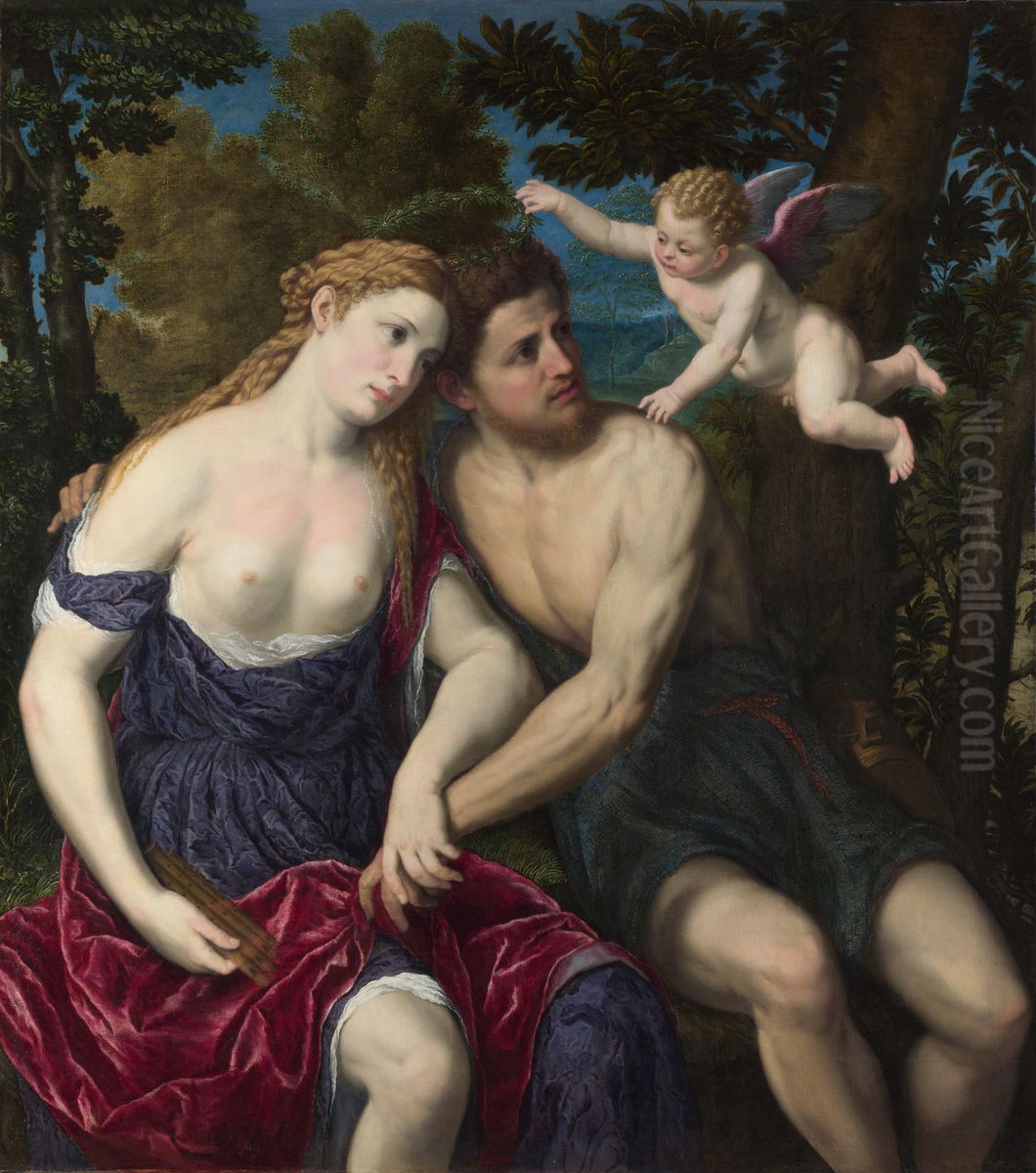 A Pair of Lovers Oil Painting by Paris Bordone