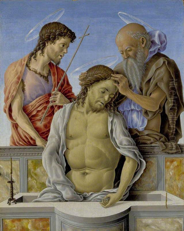 The Dead Christ supported by Saints Oil Painting by Marco Zoppo