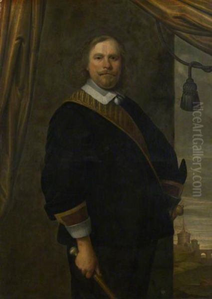 Portrait of a Dutch Commander (?) Oil Painting by Caesar Van Everdingen