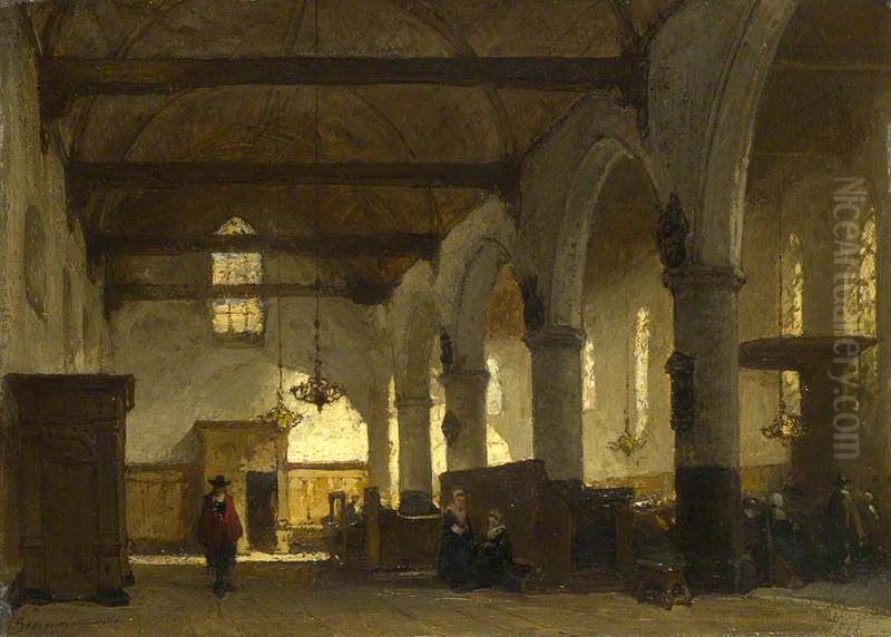 The Interior of the Bakenesserkerk, Haarlem Oil Painting by Johannes Bosboom