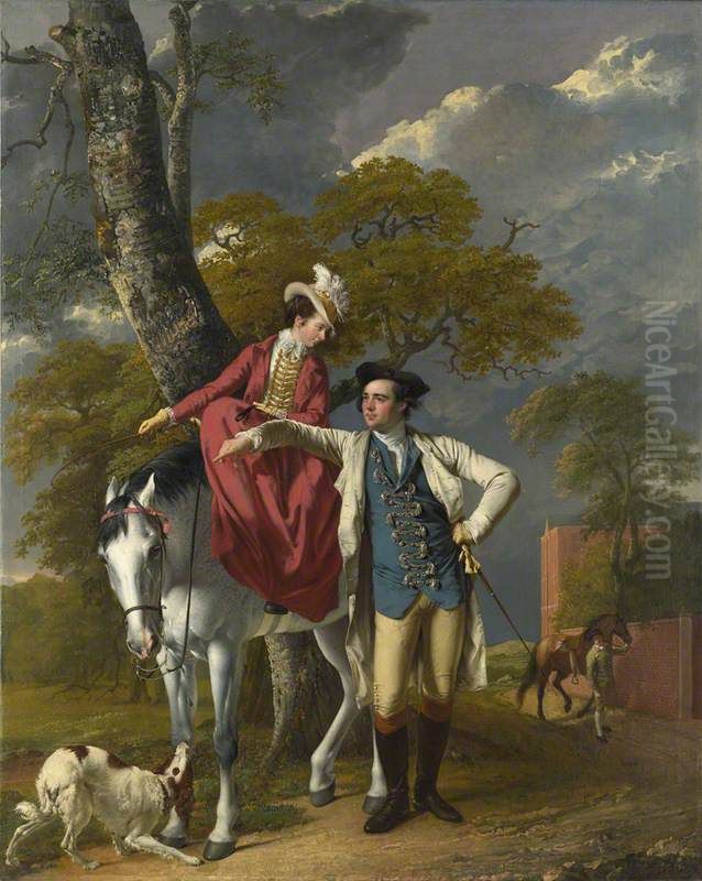 Mr and Mrs Thomas Coltman Oil Painting by Joseph Wright of Derby