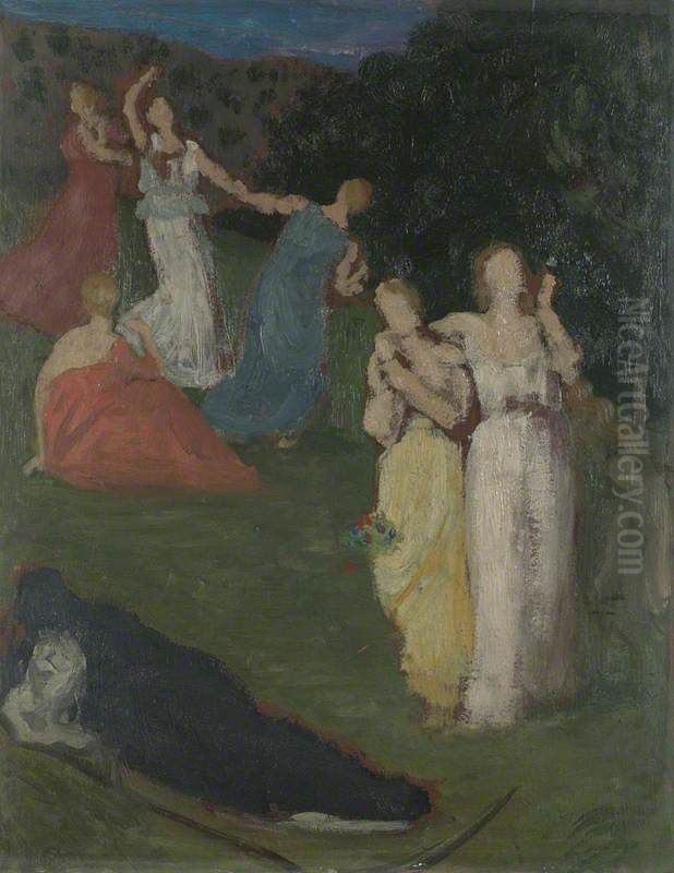 Death and the Maidens Oil Painting by Pierre Puvis de Chavannes