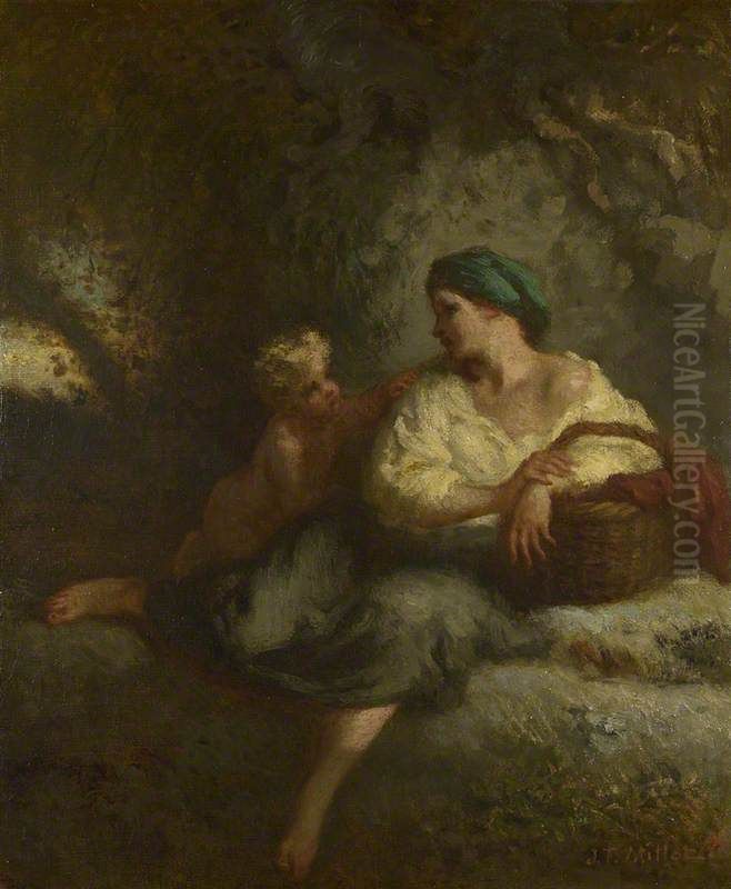 The Whisper Oil Painting by Jean-Francois Millet