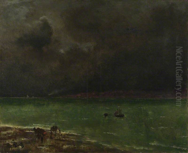 Storm at Honfleur Oil Painting by Alfred Stevens