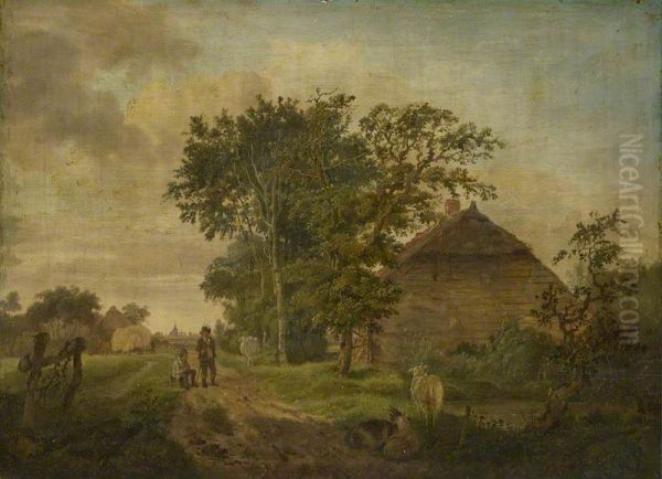 A Road by a Cottage Oil Painting by Johannes Cornelis Haccou