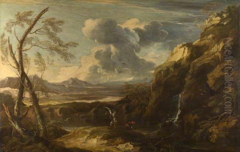 Landscape with Tobias and the Angel Oil Painting by Salvator Rosa