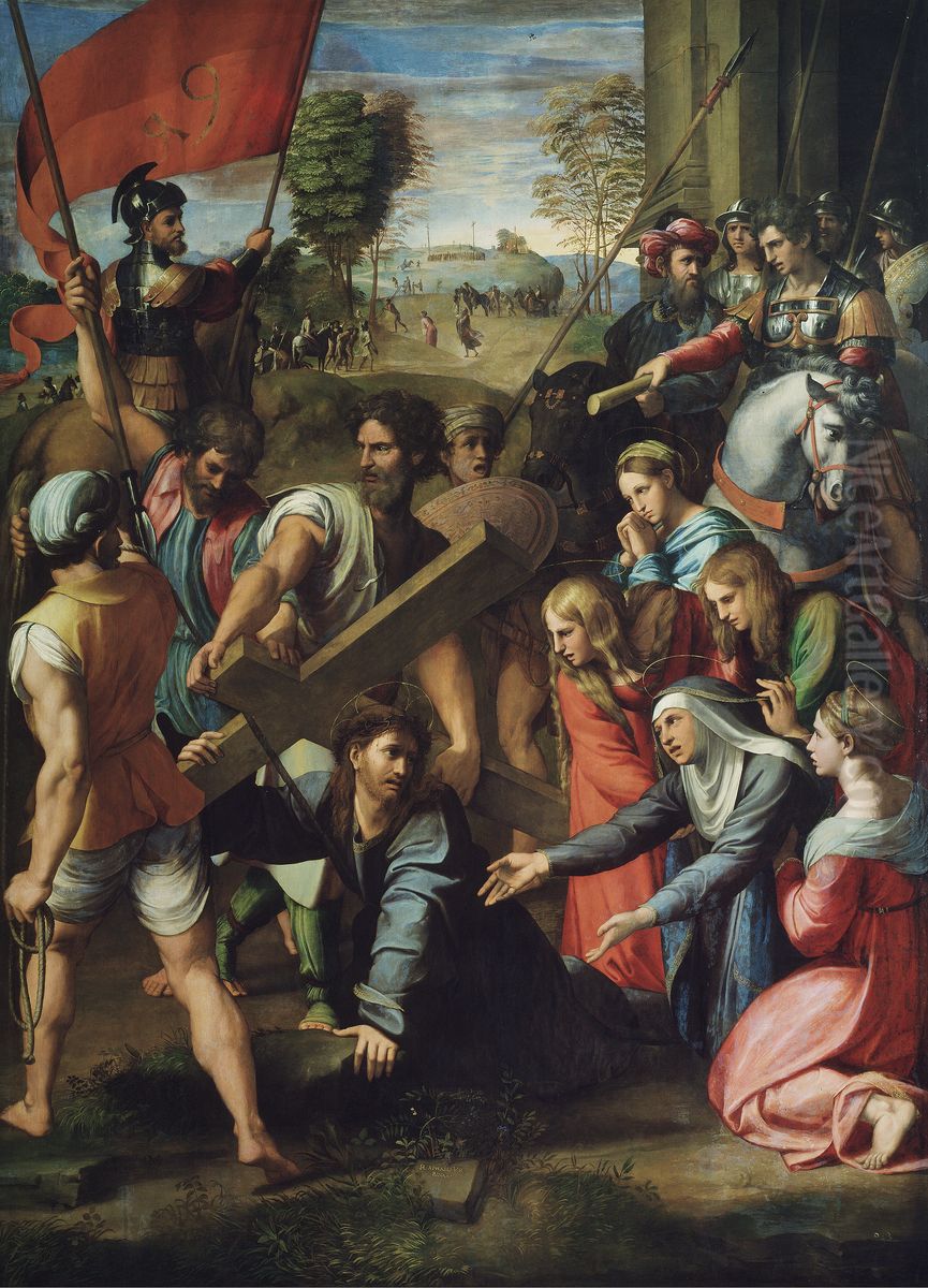 Christ Falling on the Way to Calvary (Raphael) Oil Painting by Raphael