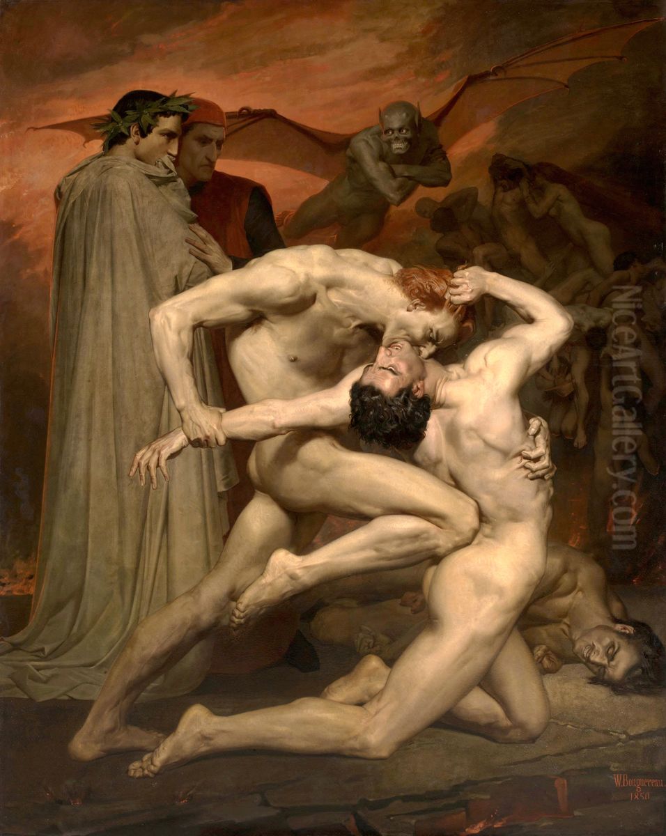 Dante and Virgil in Hell Oil Painting by William-Adolphe Bouguereau
