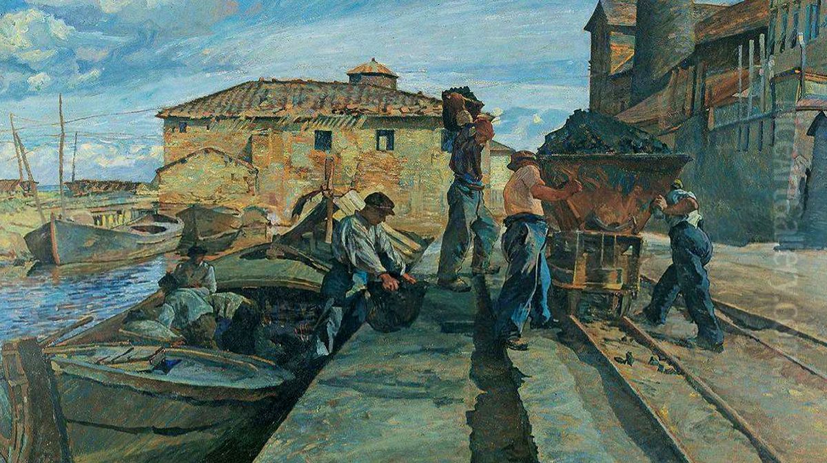 The Metalworks Oil Painting by Mario Puccini
