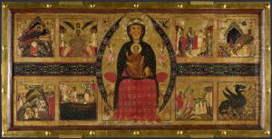The Virgin and Child Enthroned, with Narrative Scenes