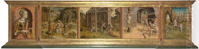 Predella of La Madonna della Rondine Oil Painting by Carlo Crivelli