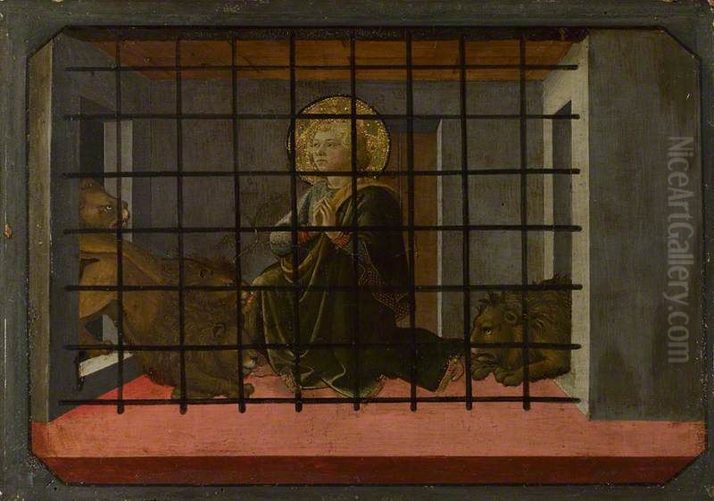 Saint Mamas in Prison thrown to the Lions Oil Painting by Filippo Lippi