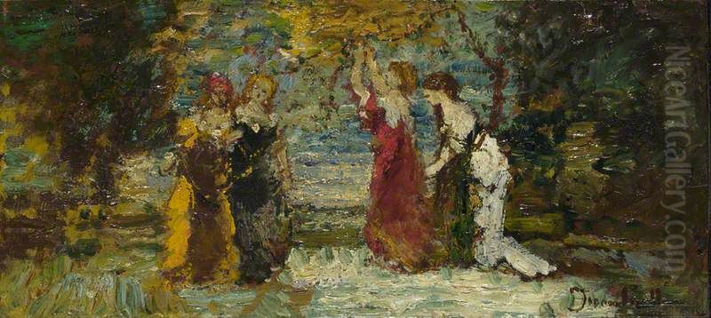 Subject Composition Oil Painting by Adolphe Joseph Thomas Monticelli