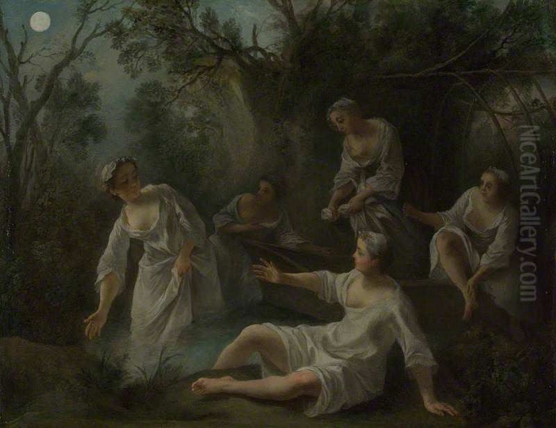 Evening Oil Painting by Nicolas Lancret