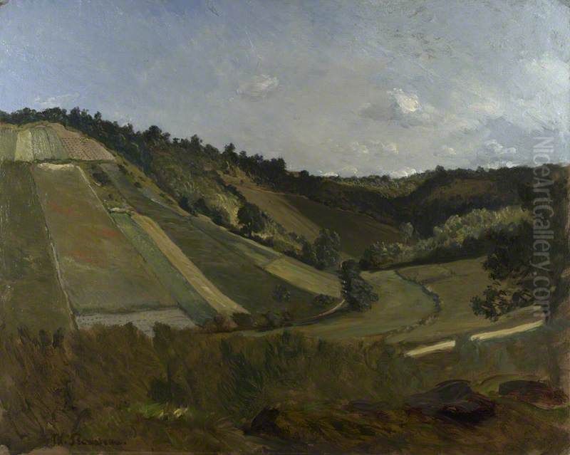 A Valley Oil Painting by Philippe Rousseau
