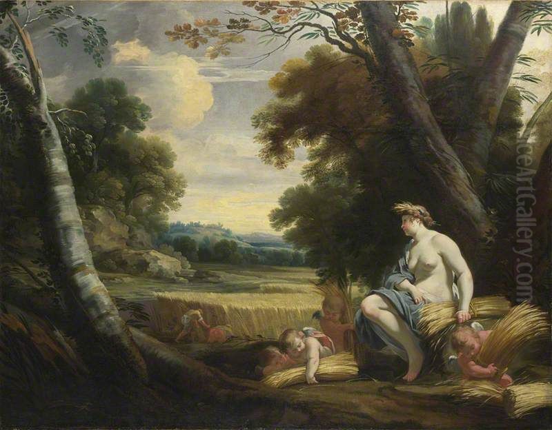 Ceres and Harvesting Cupids Oil Painting by Simon Vouet