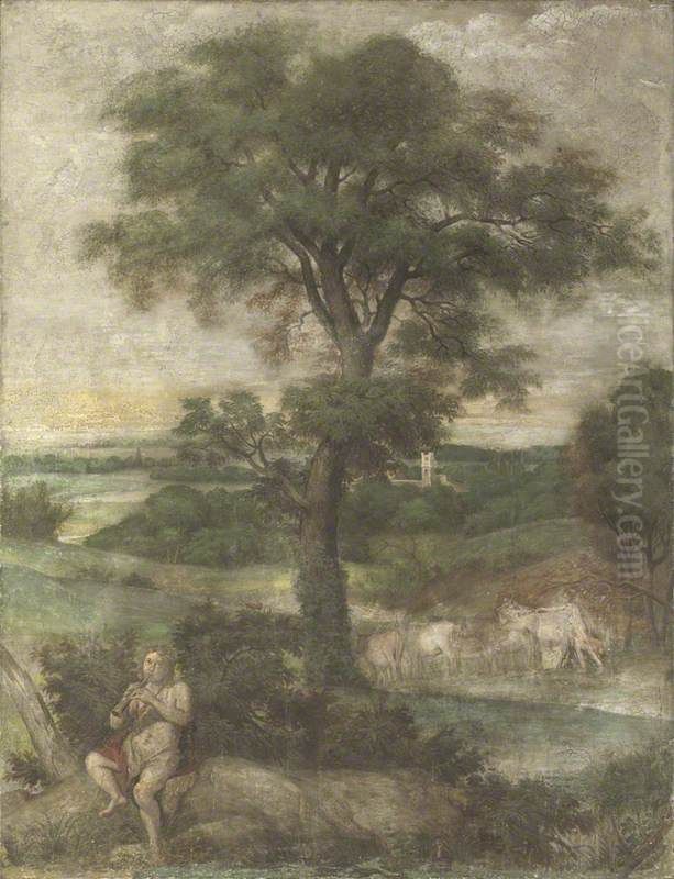 Mercury stealing the Herds of Admetus Oil Painting by Domenico Zampieri (Domenichino)