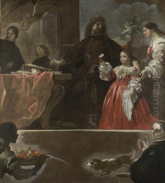 A Homage to Velazquez Oil Painting by Luca Giordano