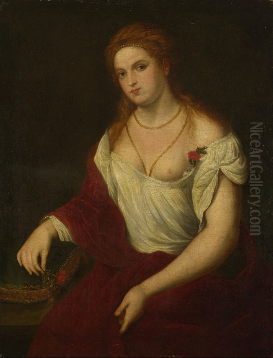 Portrait of a Young Woman Oil Painting by Paris Bordone