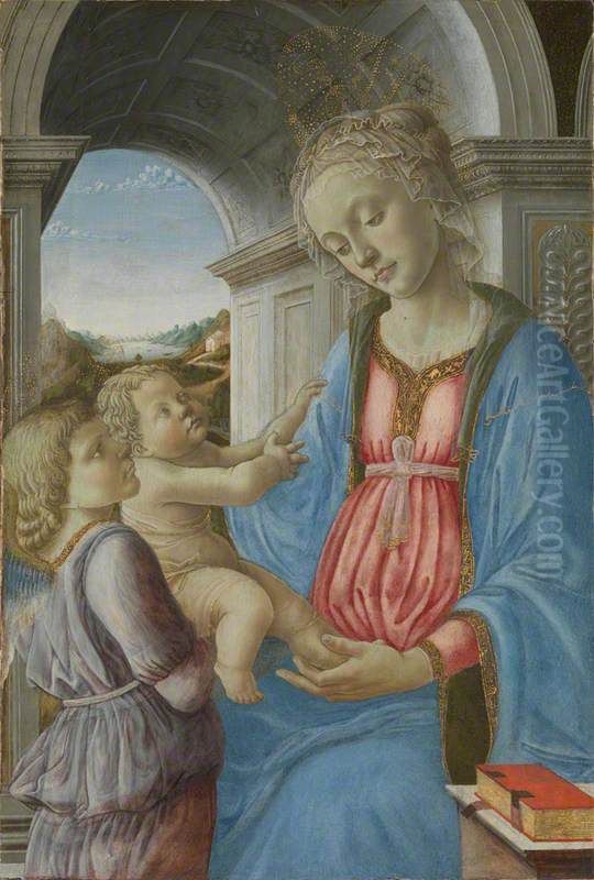 The Virgin and Child with an Angel Oil Painting by Filippo Lippi