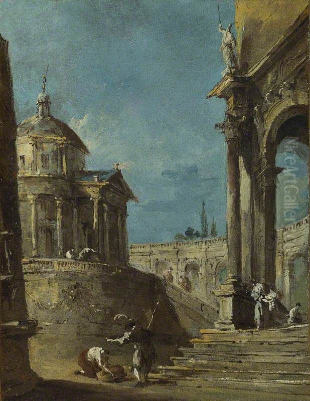 An Architectural Caprice Oil Painting by Francesco Guardi