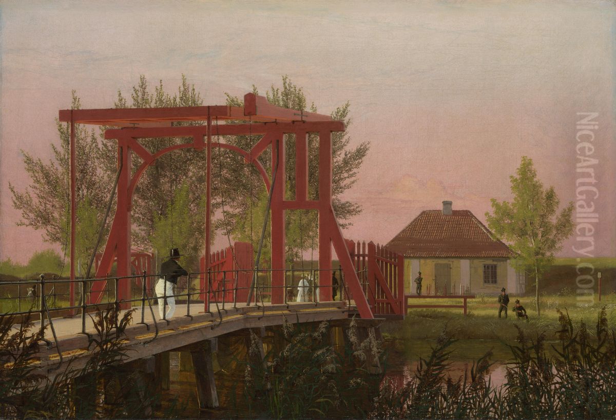 The Northern Drawbridge to the Citadel in Copenhagen Oil Painting by Christen Kobke