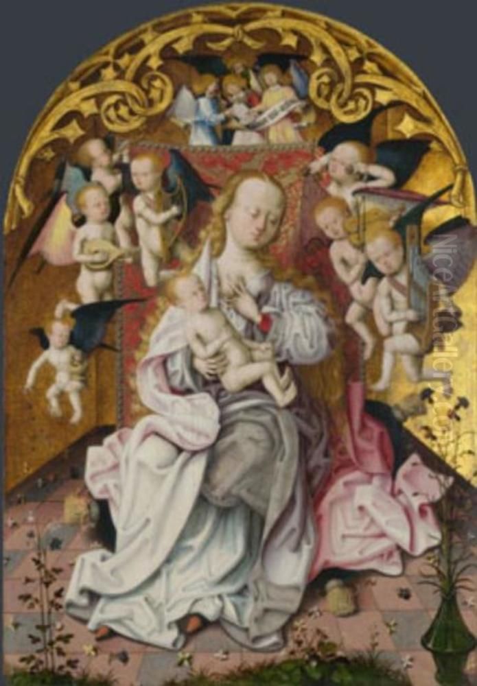 The Virgin and Child with Musical Angels Oil Painting by Master of the Saint Bartholomew Altarpiece