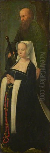 Saint Paul and a Donatrix Oil Painting by Gerard David