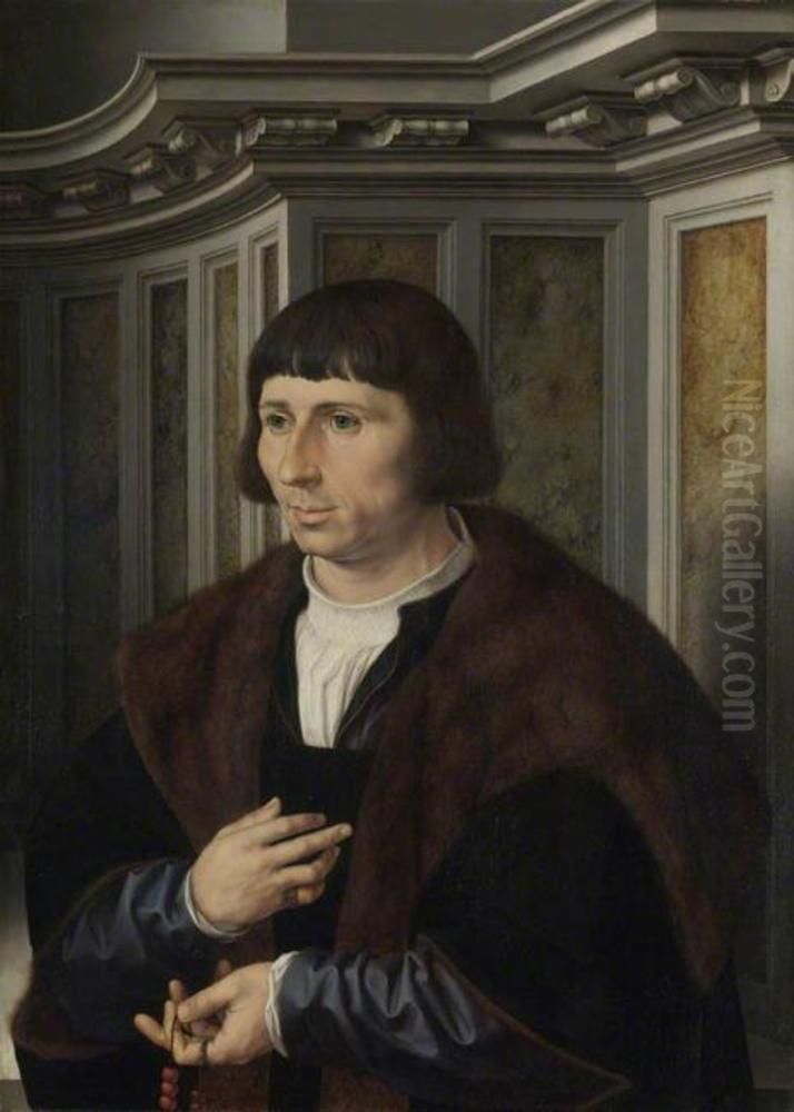 Man with a Rosary Oil Painting by Jan Gossaert