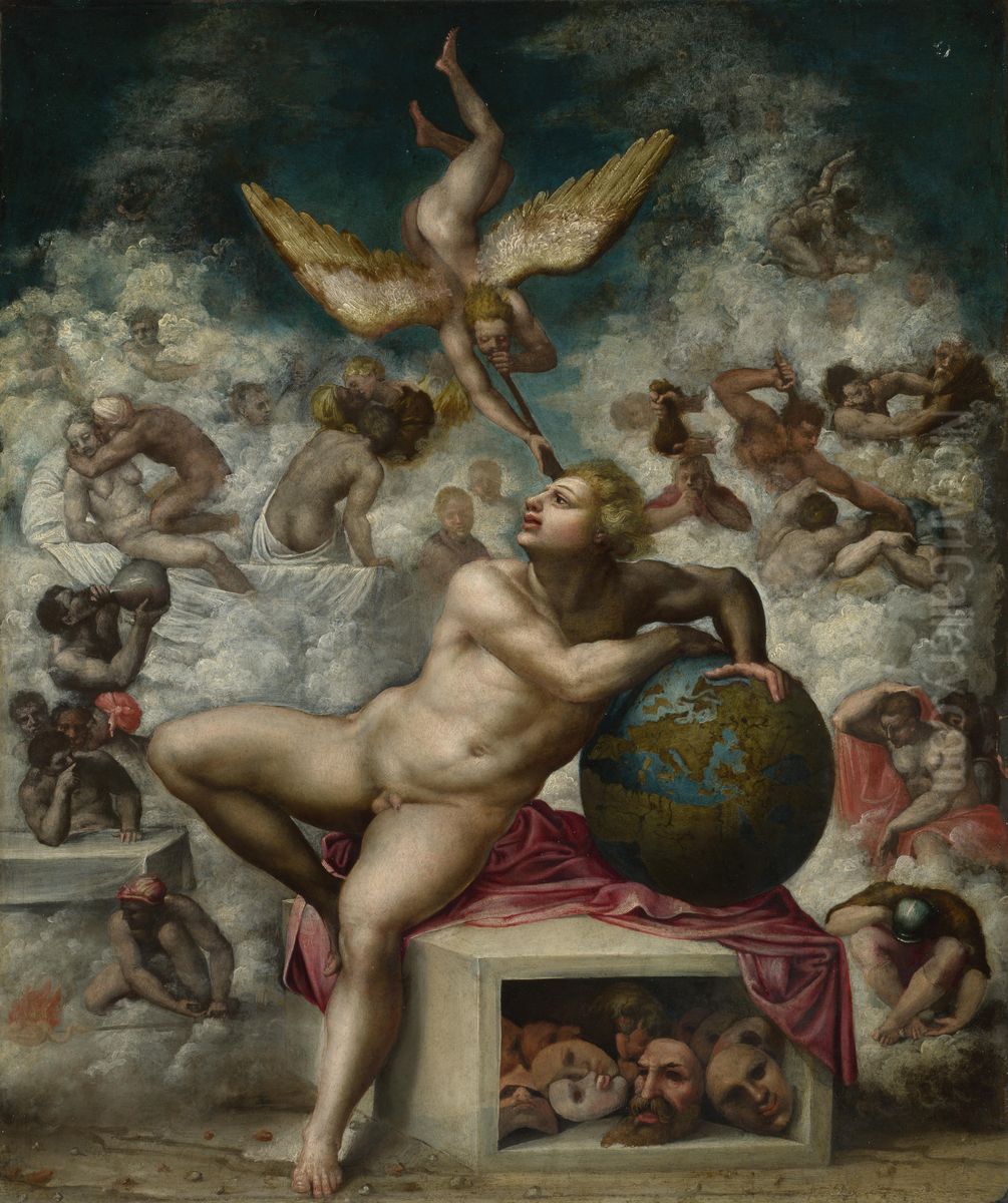 The Dream of Human Life Oil Painting by Michelangelo Buonarroti