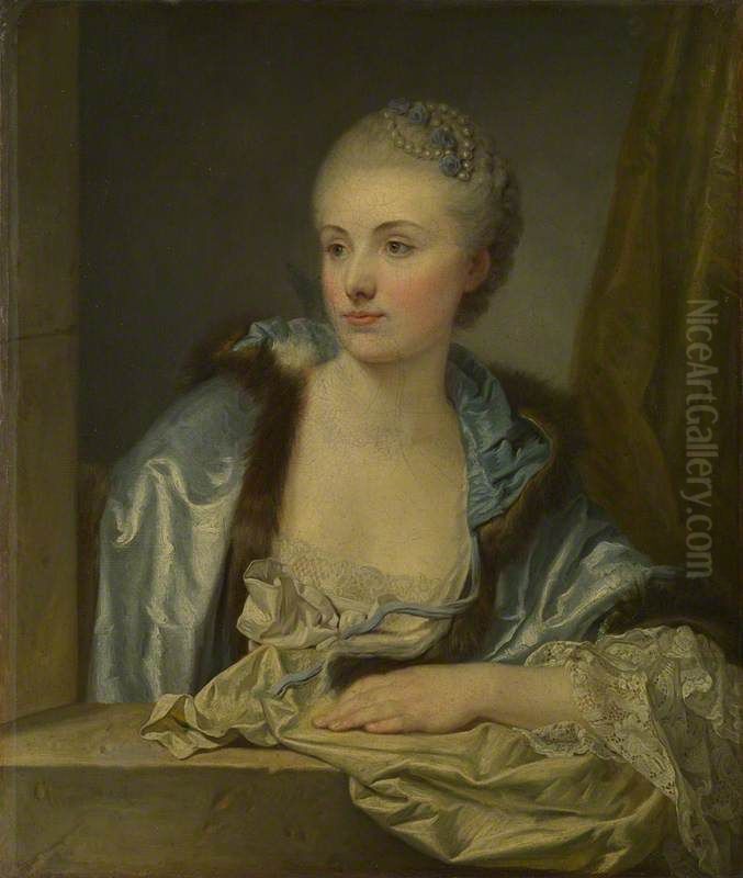 Portrait of a Lady (Madame de Gleon?) Oil Painting by Jean-Baptiste Greuze